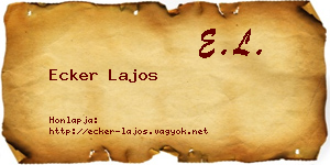 Ecker Lajos névjegykártya